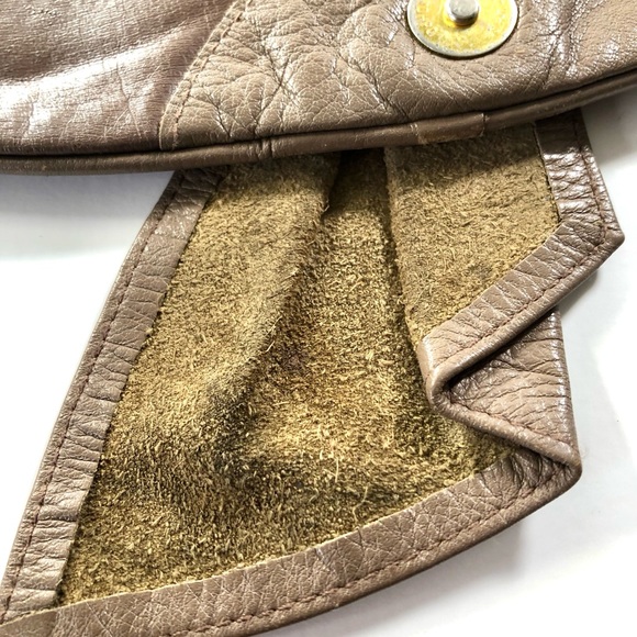 VINTAGE 1980’s LEATHER & SNAKE SKIN LG TAN CLUTCH PURSE Granny Core Y2K Retro - Picture 9 of 12